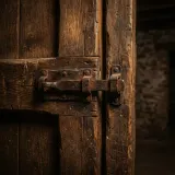 Heavy Wooden Basement Door Close sound effect artwork