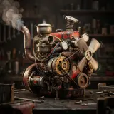 Sputtering Cartoon Engine Idle sound effect artwork