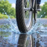 Bicycle rolling through a wet puddle sound effect artwork