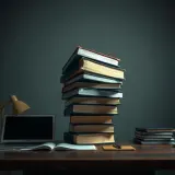 Textbook Stack Dropped on Desk sound effect artwork