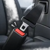 Car seatbelt unbuckling and retracting sound effect artwork