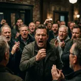 Angry Male Crowd Yelling Indoors sound effect artwork
