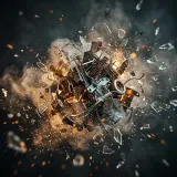 Mid Explosion with Glass and Metal Debris sound effect artwork