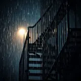 Heavy Rain on Metal Fire Escape sound effect artwork