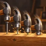 Stylized thumbnail for Four Heavy Hammer Strikes on a Nail