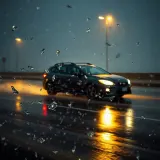 Dense Hail Crackling and Wet Vehicle Pass By sound effect artwork