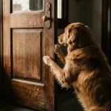 Dog Scratching at a Wooden Door sound effect artwork