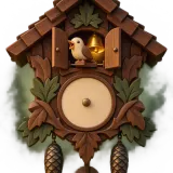 Antique cuckoo clock single chime and call sound effect artwork
