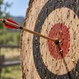 Arrow Hits Wooden Target
