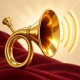 Bright brass coach horn call sound effect artwork
