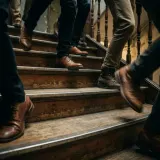 Group Running Down Wooden Stairs sound effect artwork