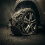 Car Driving on Shredded Flat Tire sound effect artwork