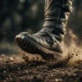 Heavy Motorcycle Boot Landing on Dirt sound effect artwork
