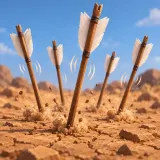 Arrows striking hard dirt with shaft rattle sound effect artwork