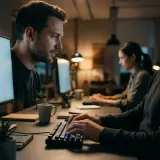 Two People Typing in an Office sound effect artwork