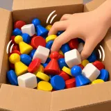 Rummaging Through Hard Game Pieces in Box sound effect artwork