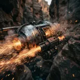 Submachine Gun Bursts in Canyon sound effect artwork