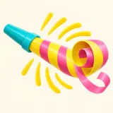 Stylized thumbnail for Bright Buzzing Party Horn Blow