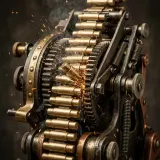 Vintage Machine Gun Burst and Jam sound effect artwork