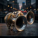 Distant Car Horn Honks in City sound effect artwork