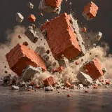 Heavy brick debris dropping and clattering sound effect artwork