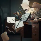 Desk Sweep Crash with Phone Dial Tone sound effect artwork