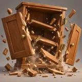 Wooden cupboard smashing with debris clattering sound effect artwork
