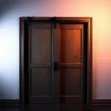 Heavy Wooden Sliding Door Rolling Shut sound effect artwork
