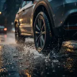 Traffic Passing on Rain Soaked Road sound effect artwork