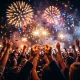 New Year's Eve Fireworks and Cheering Crowd sound effect artwork