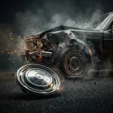 Car Crash with Rolling Hubcap sound effect artwork