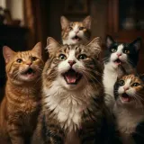 Group of Cats Meowing Indoors sound effect artwork
