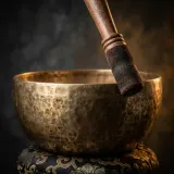 Brassy Metal Bowl Strike with Thud sound effect artwork
