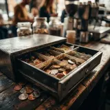 Busy Cafe Cash Register with Coins sound effect artwork
