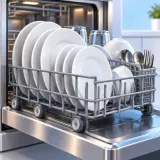 Stylized thumbnail for Loaded Dishwasher Rack Pulled Out