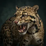 Threatening Clouded Leopard Growls sound effect artwork