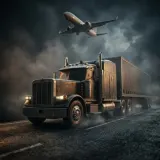 Distant Truck Pass with Airplane Overhead sound effect artwork