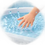 Hand splashing water in a tub sound effect artwork
