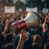 Large Outdoor Protest Crowd Chanting sound effect artwork