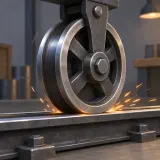 Stylized thumbnail for Metallic Pulley Rolling on a Track