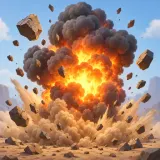 Stylized thumbnail for Medium Explosion Detonation with Falling Debris