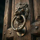 Metal Door Knocker on a Wooden Door sound effect artwork